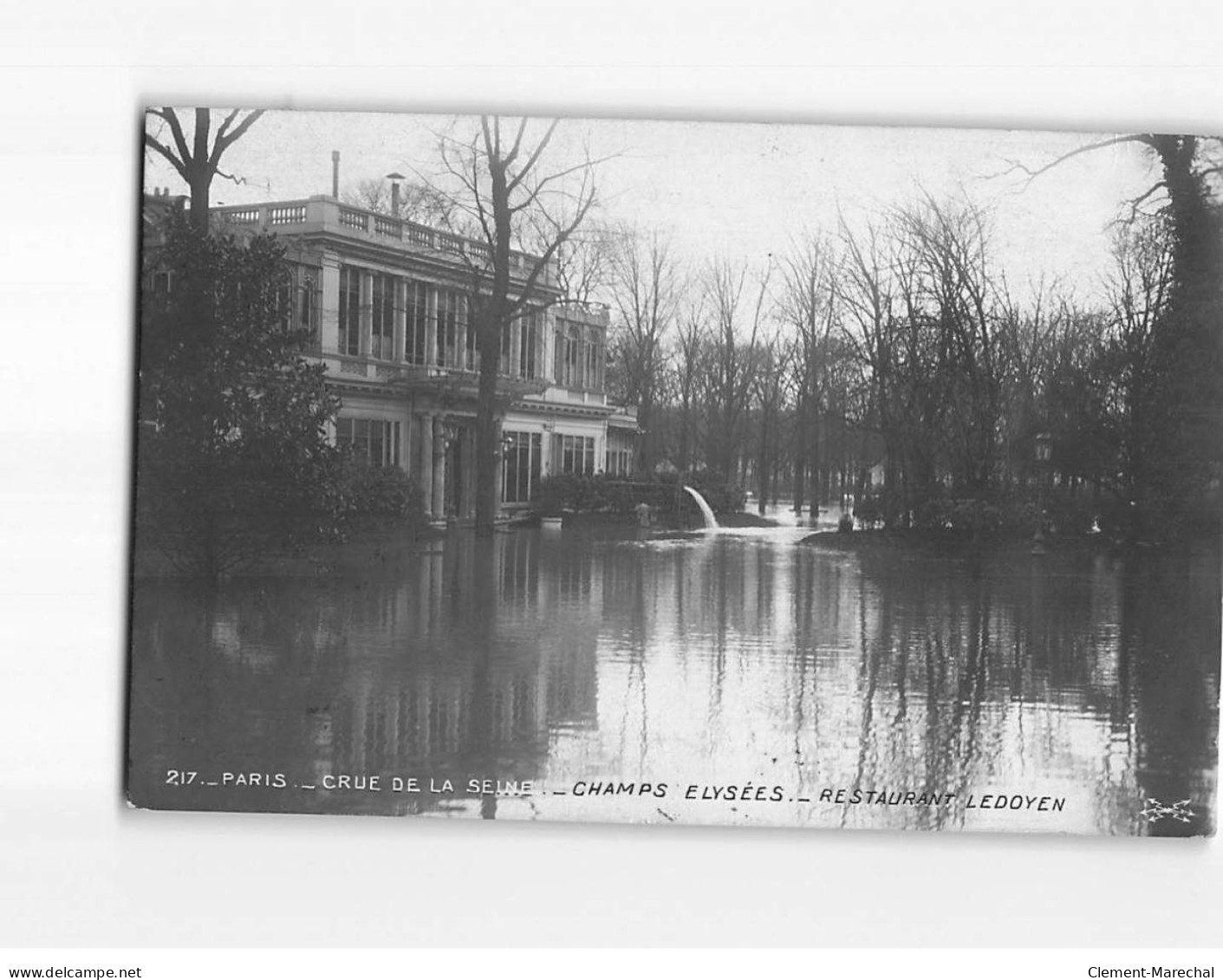 PARIS : Après Les Inondations De 1910, Les Champs-Elysées, Restaurant Ledoyen - Très Bon état - Überschwemmung 1910