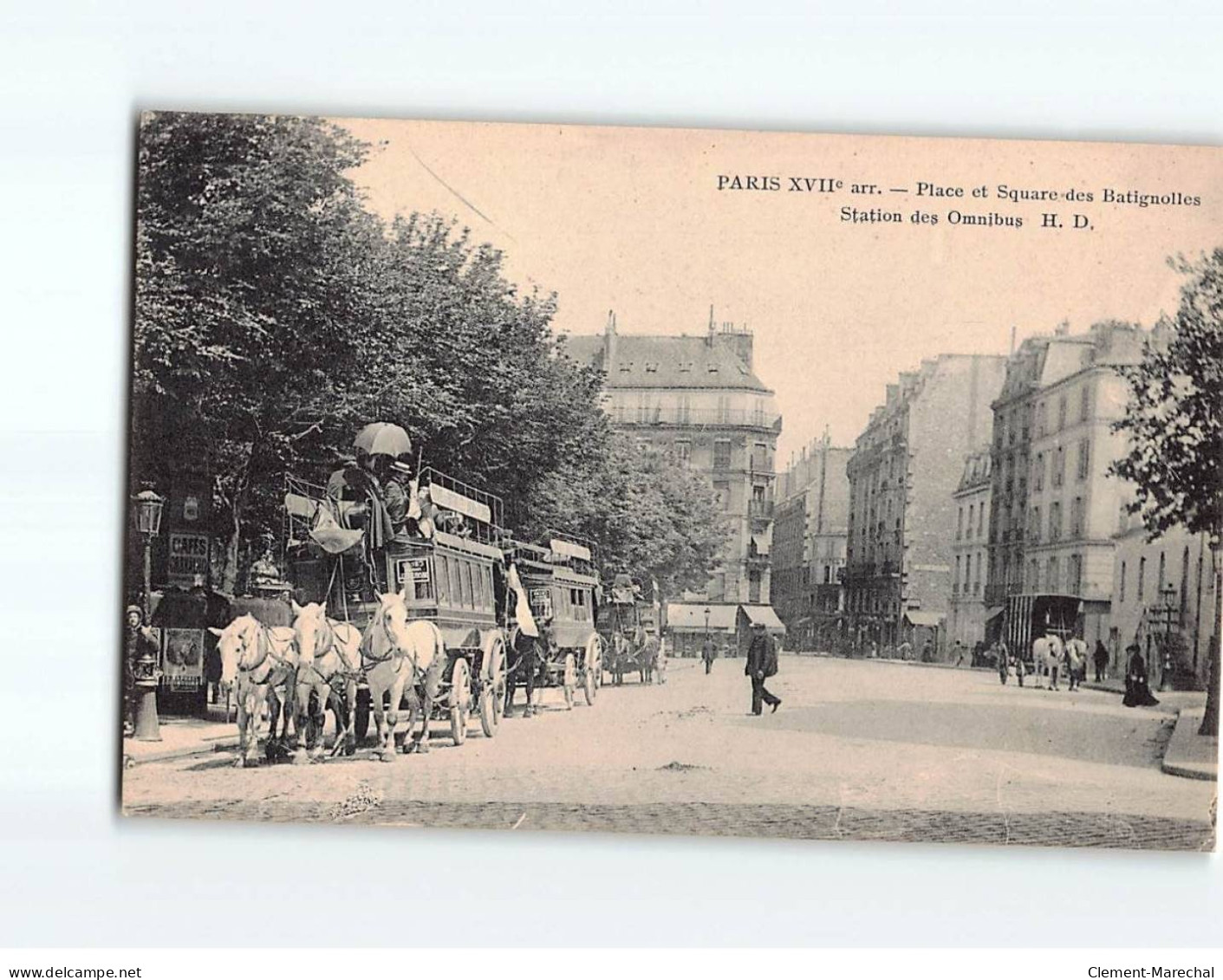 PARIS : Place Et Square Des Batignolles, Station Des Omnibus - Très Bon état - Plätze