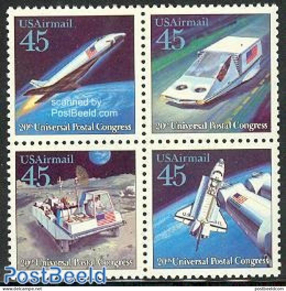 United States Of America 1989 Transport, Space 4v [+], Mint NH, Transport - Various - Post - Space Exploration - Joint.. - Ungebraucht