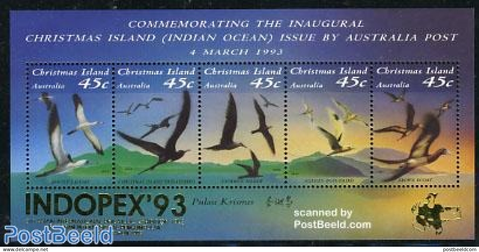 Christmas Islands 1993 Indopex S/s, Mint NH, Nature - Birds - Philately - Christmas Island