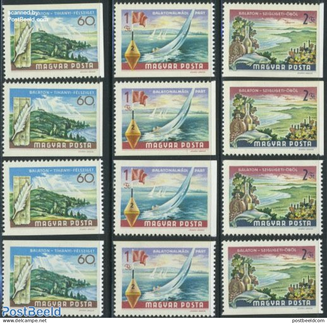 Hungary 1968 Balaton Lake 12v From Booklets, Mint NH, Nature - Sport - Transport - Various - Wine & Winery - Sailing -.. - Ungebraucht