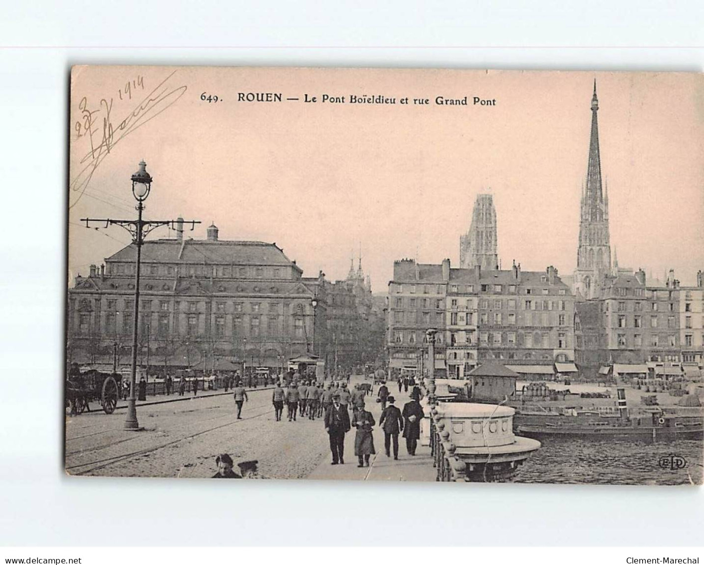 ROUEN : Le Pont Boïeldieu Et Rue Grand Pont - état - Rouen