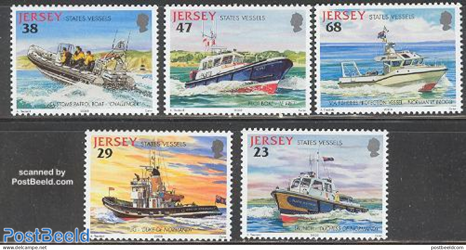 Jersey 2002 States Vessels 5v, Mint NH, Transport - Ships And Boats - Ships