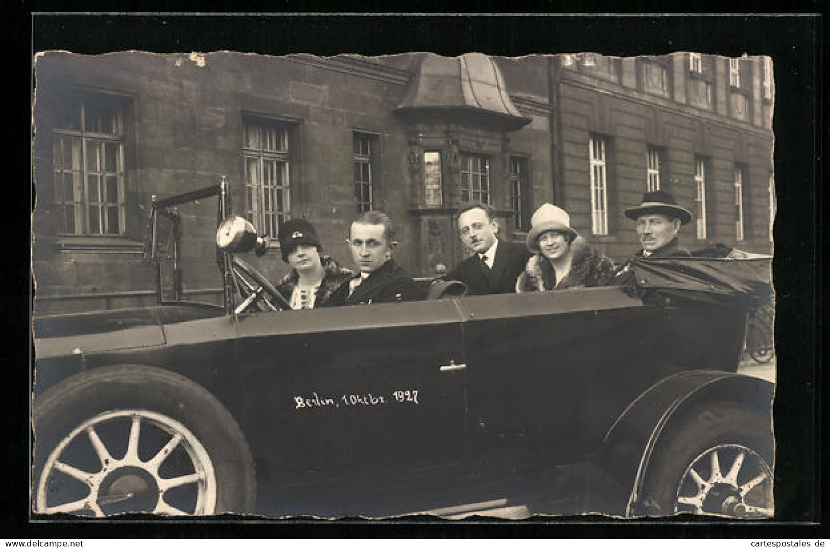 Foto-AK Berlin, Auto Mit Wilmersdorfer Ausflugsgesellschaft 1927  - Autres & Non Classés