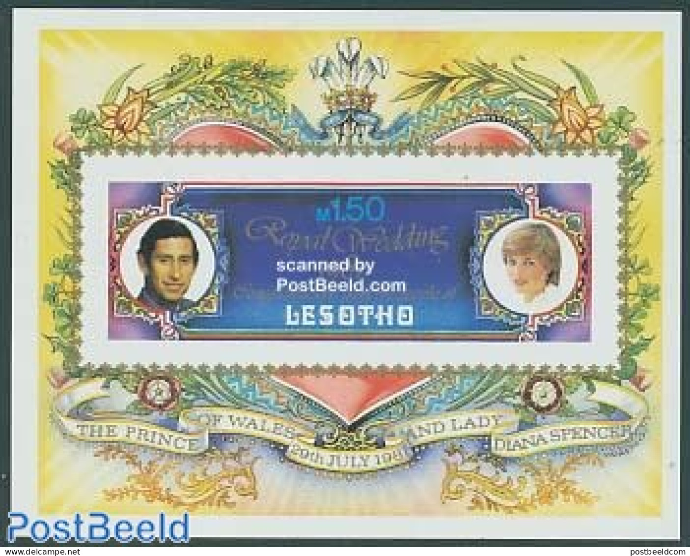 Lesotho 1981 Charles & Diana Wedding Imperforated S/s, Mint NH, History - Charles & Diana - Kings & Queens (Royalty) - Königshäuser, Adel