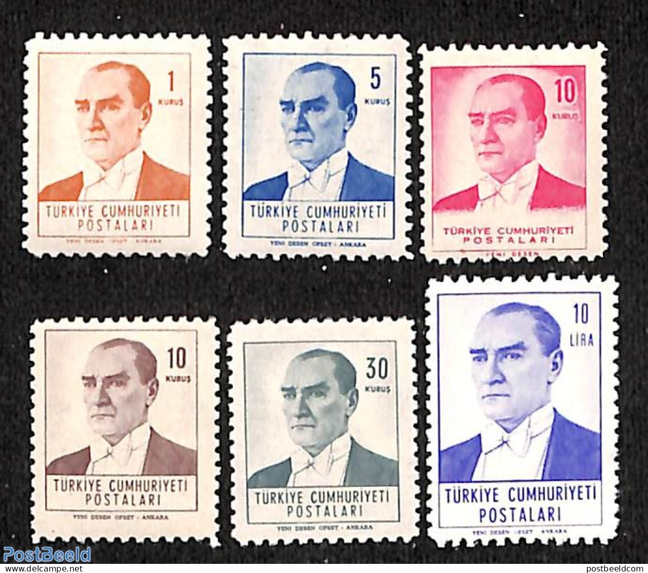 Türkiye 1961 Definitives 6v, Mint NH - Autres & Non Classés