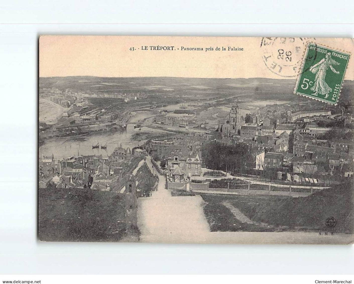 LE TREPORT : Panorama Pris De La Falaise - état - Le Treport