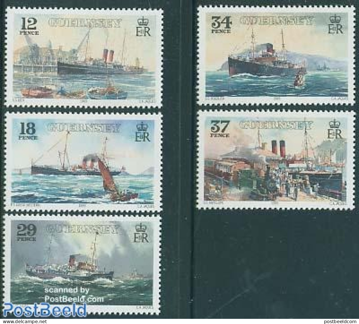 Guernsey 1989 Great Western Railway 5v, Mint NH, Transport - Railways - Ships And Boats - Trains