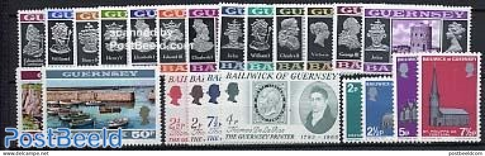 Guernsey 1971 Yearset 1971 (23v), Mint NH, Various - Yearsets (by Country) - Unclassified