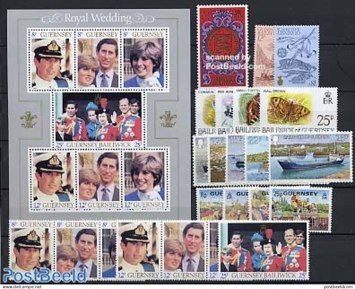 Guernsey 1981 Yearset 1981 (23v+1s/s), Mint NH, Various - Yearsets (by Country) - Non Classés