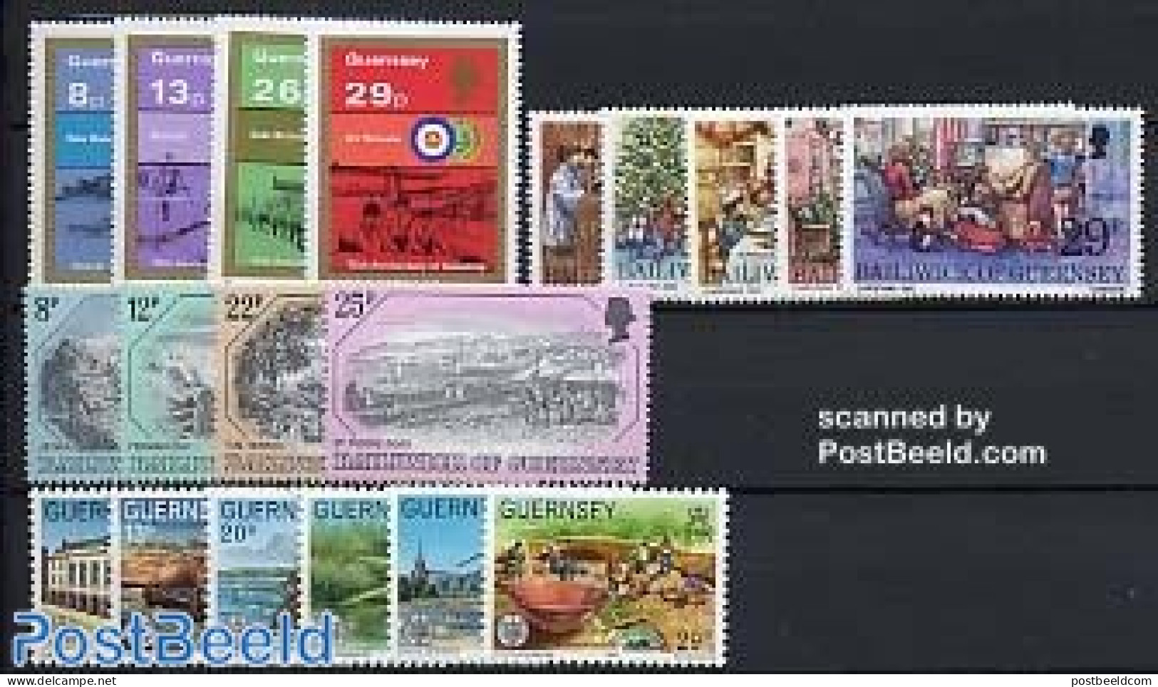 Guernsey 1982 Yearset 1982 (19v), Mint NH, Various - Yearsets (by Country) - Unclassified