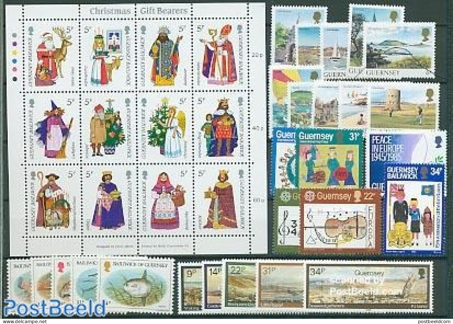 Guernsey 1985 Yearset 1985 (26v+1m/s), Mint NH, Various - Yearsets (by Country) - Ohne Zuordnung