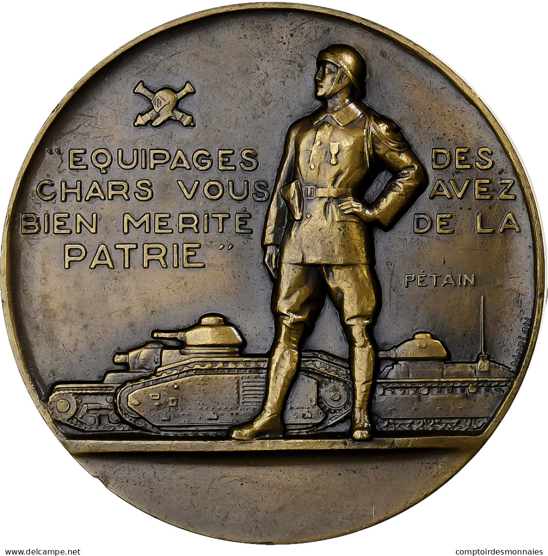 France, Médaille, Général Estienne, 1915, Bronze, Morlon, SPL - Sonstige & Ohne Zuordnung