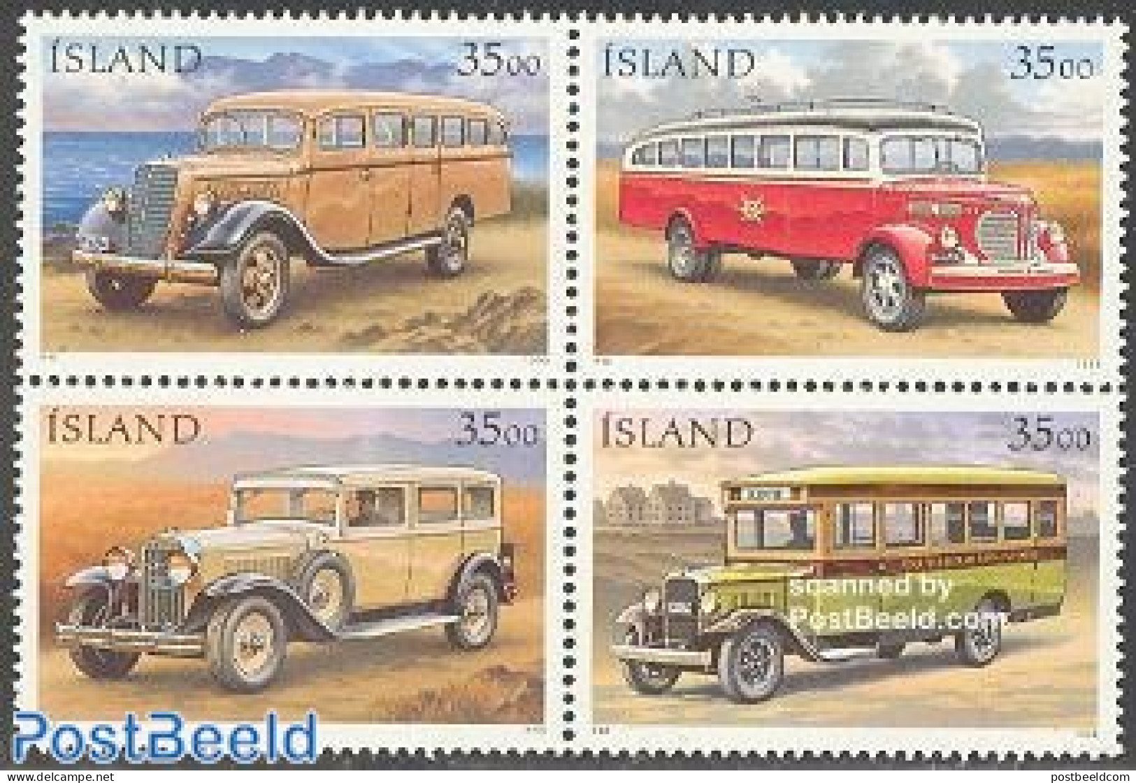 Iceland 1996 Postal Cars 4v [+] Or [:::], Mint NH, Transport - Post - Automobiles - Neufs