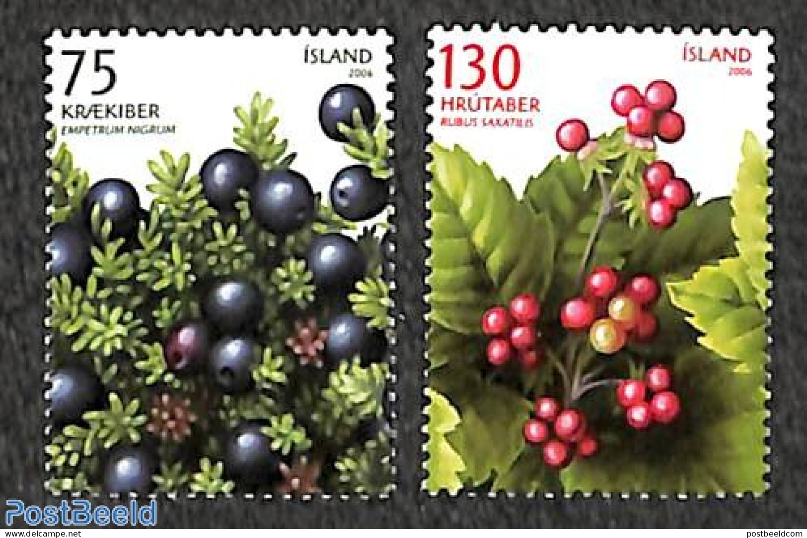 Iceland 2006 Wildberries 2v, Mint NH, Nature - Fruit - Unused Stamps