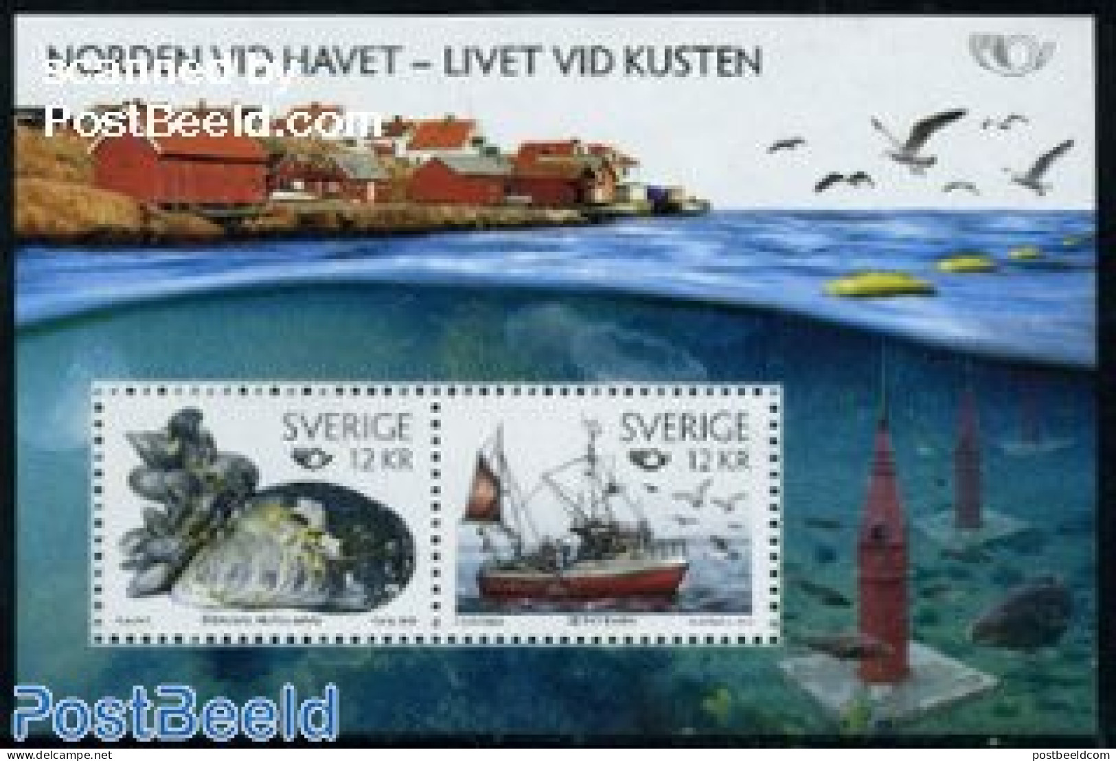 Sweden 2010 Norden S/s, Mint NH, History - Nature - Transport - Europa Hang-on Issues - Fish - Shells & Crustaceans - .. - Nuovi