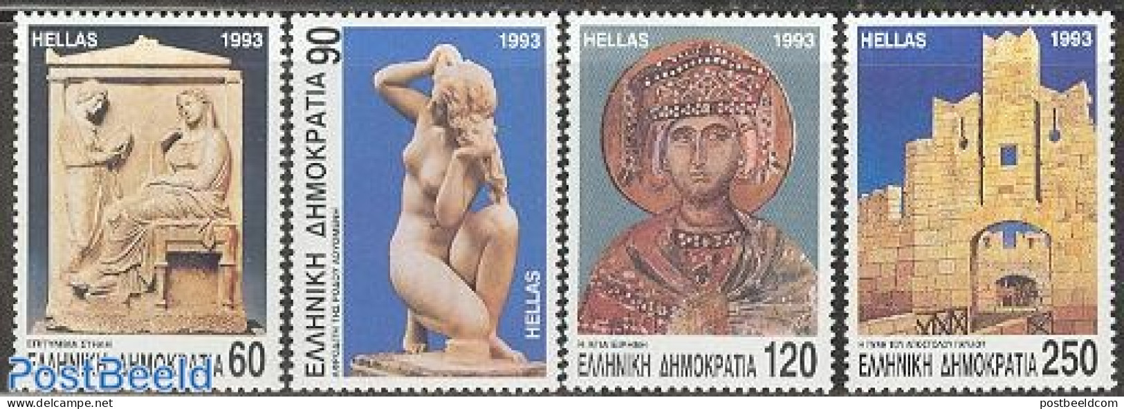 Greece 1993 2400 Years Rhodos 4v, Mint NH, Religion - Greek & Roman Gods - Art - Sculpture - Nuovi