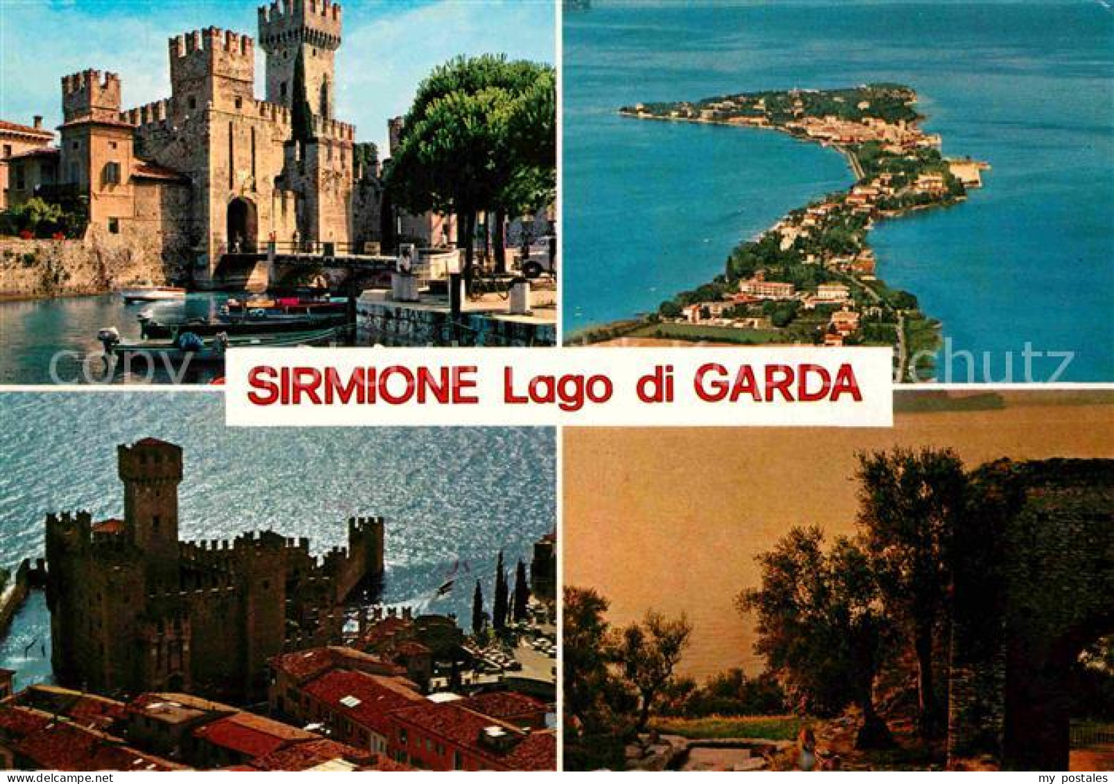 72734952 Sirmione Lago Di Garda Schloss Halbinsel Fliegeraufnahme Sirmione Lago  - Autres & Non Classés