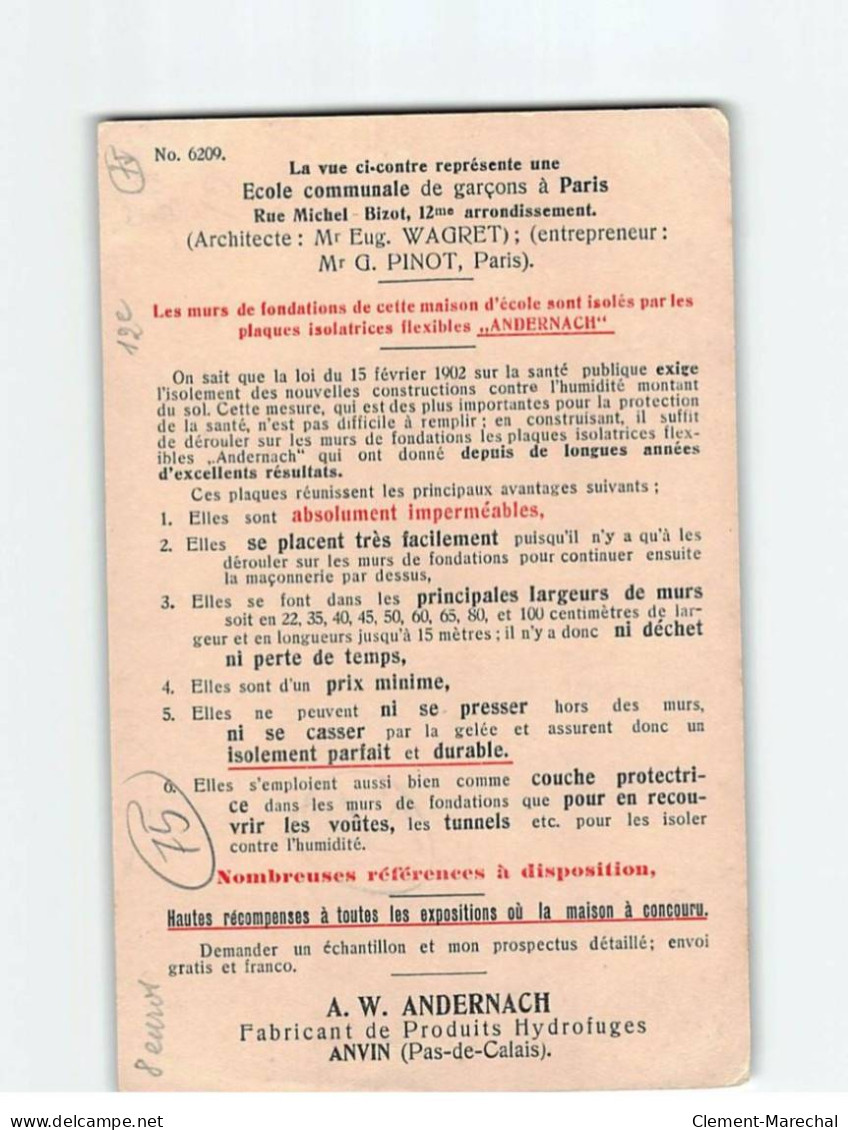 PARIS : Ecole Communale De Garçons - état - Formación, Escuelas Y Universidades