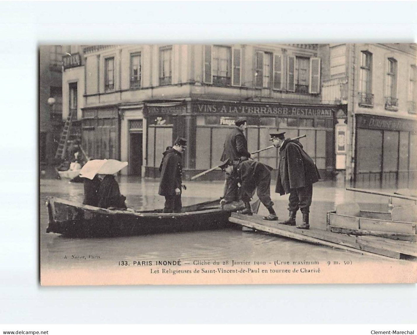 PARIS : Inondations 1910, Les Religieuses De Saint-Vincent De Paul En Tournée De Charité - Très Bon état - Überschwemmung 1910