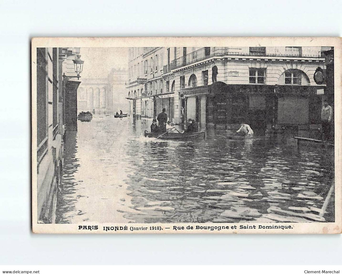 PARIS : Inondations 1910, Rue De Bourgogne Et Saint Dominique - état - Paris Flood, 1910