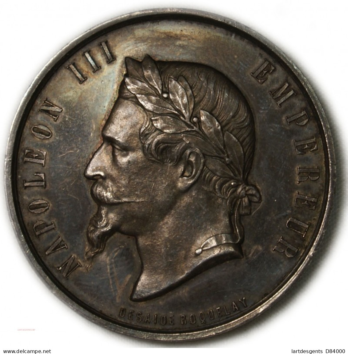 Médaille Argent Napoléon III Agriculture DROME Par DESAIDE ROQUELAY - Royal / Of Nobility