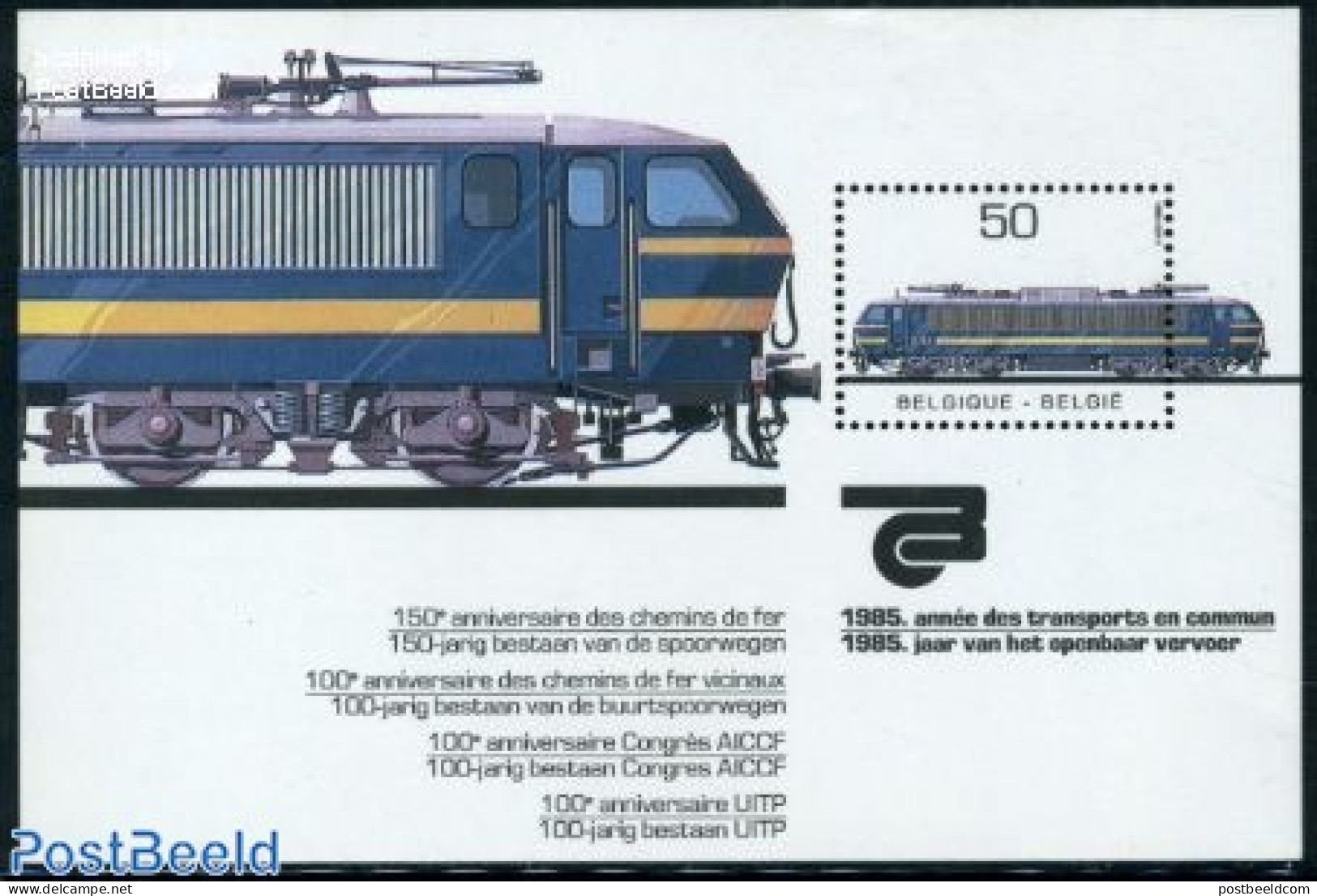 Belgium 1985 Locomotive S/s, Mint NH, Transport - Railways - Ungebraucht
