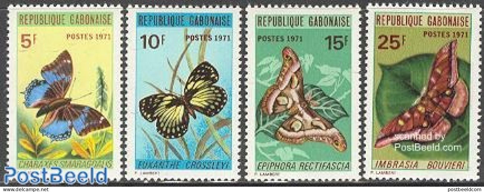 Gabon 1971 Butterflies 4v, Mint NH, Nature - Butterflies - Ungebraucht