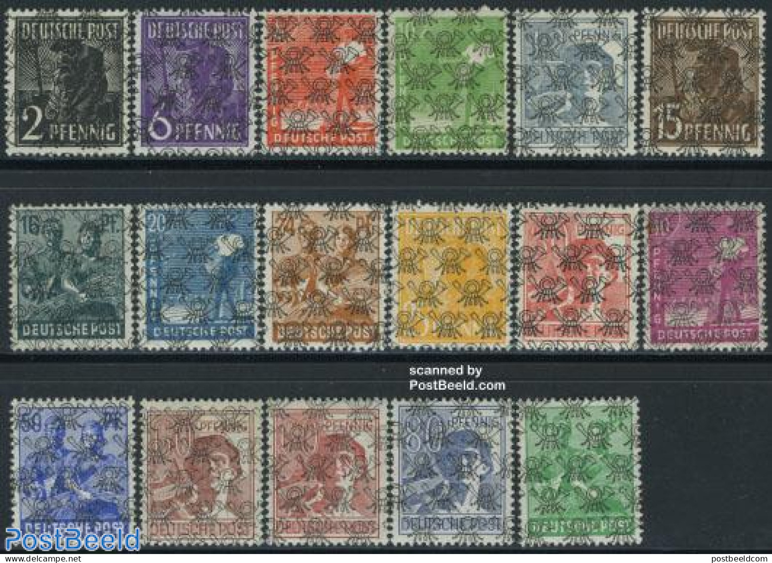 Germany, Federal Republic 1948 Overprints 16v (all Over Posthorns), Mint NH - Sonstige & Ohne Zuordnung