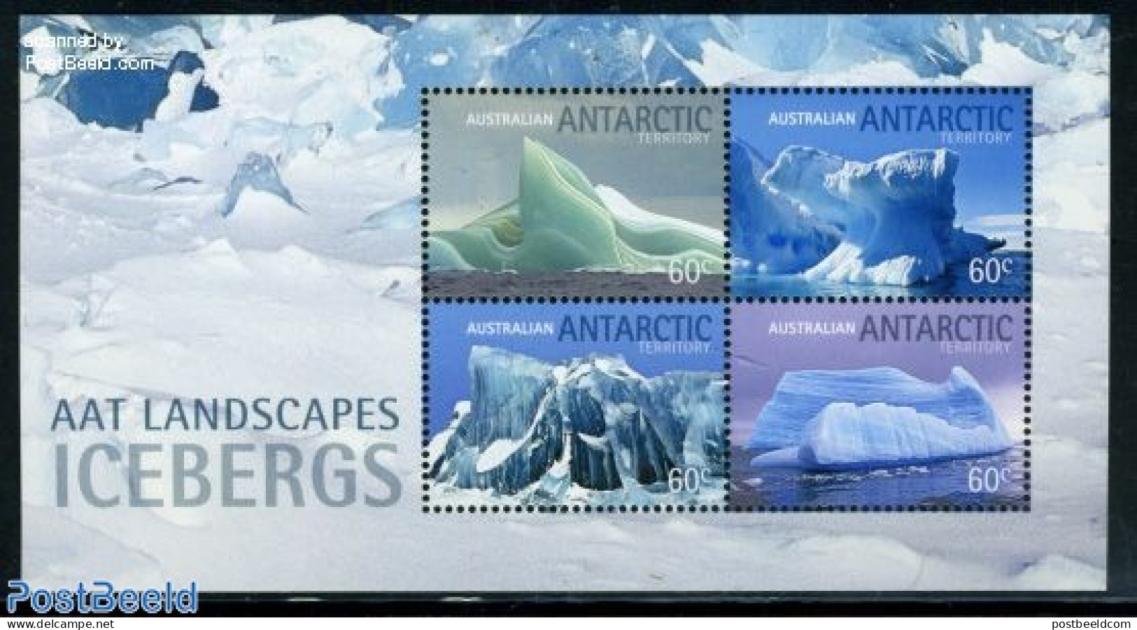 Australian Antarctic Territory 2011 Icebergs 4v M/s, Mint NH, Science - The Arctic & Antarctica - Other & Unclassified