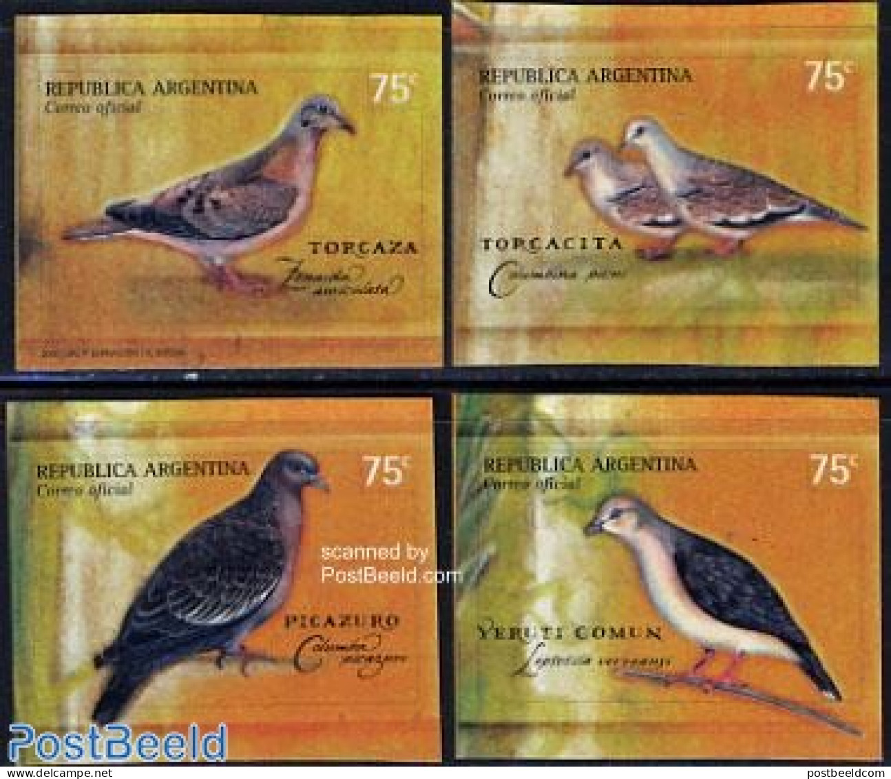 Argentina 2000 Pigeons 4v S-a, Mint NH, Nature - Birds - Nuovi