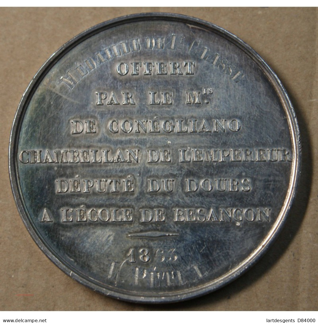 Médaille Napoléon III "1ere Classe" 1863, Attribué à Pétua (30), Lartdesgents.fr - Royaux / De Noblesse