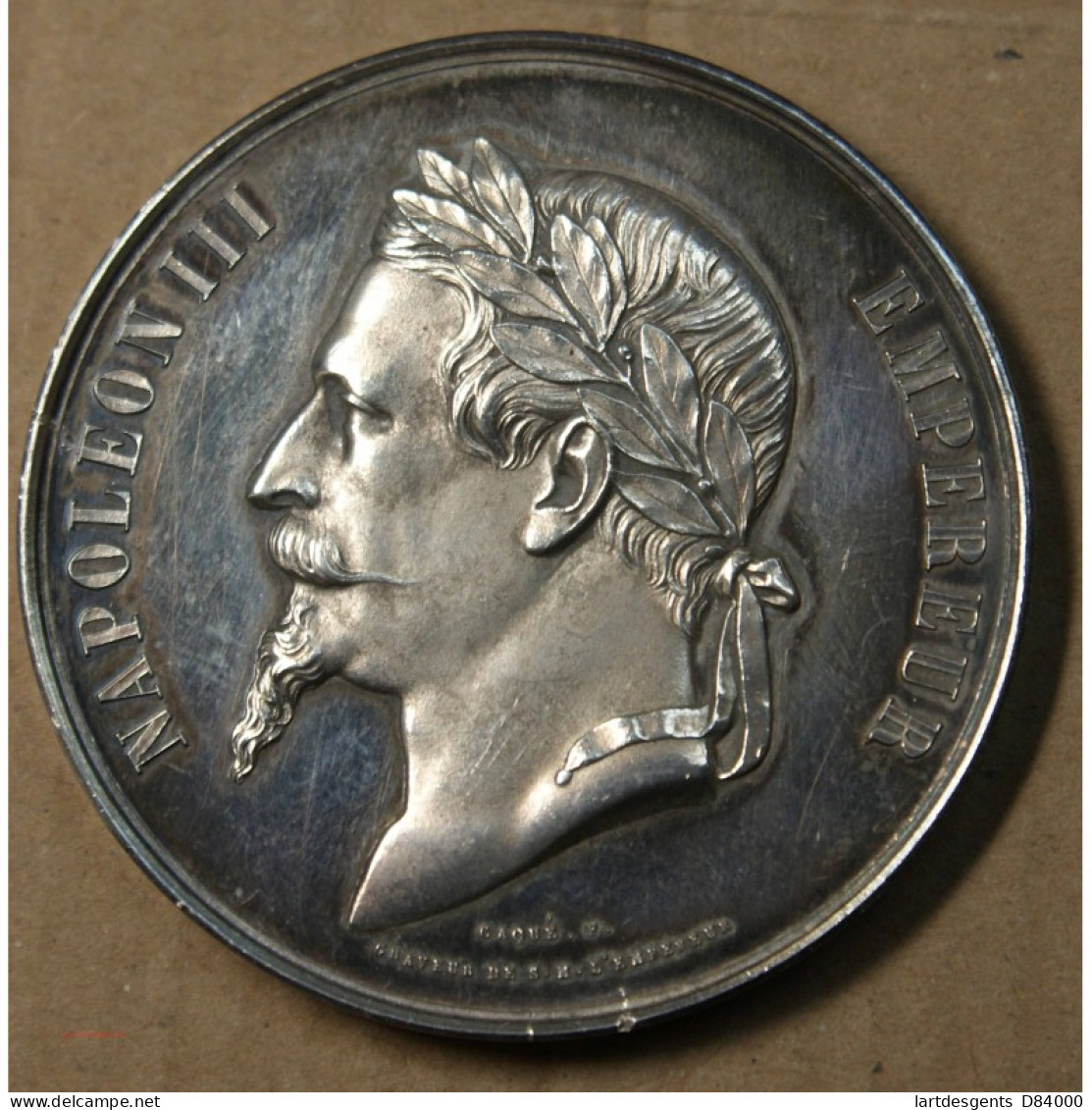 Médaille Argent Napoléon III "1er Prix Académie D'après L'Antique" 1863, Attribué à Pétua (32), Lartdesgents.fr - Royal / Of Nobility