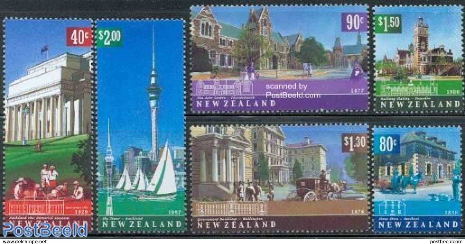 New Zealand 2002 Architecture 6v, Mint NH, Sport - Sailing - Art - Architecture - Ungebraucht