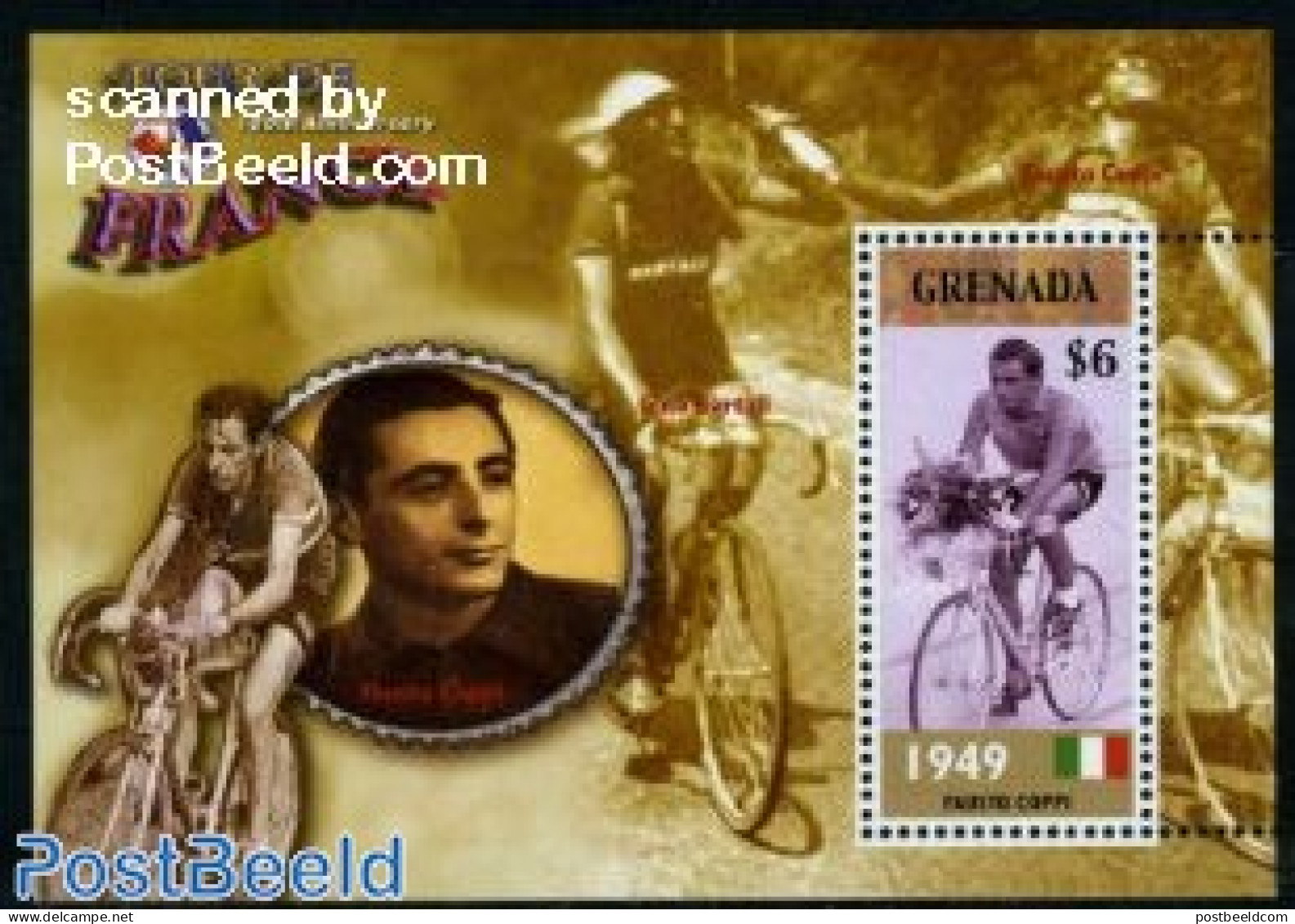 Grenada 2003 Tour De France, Fausto Coppi S/s, Mint NH, Sport - Cycling - Sport (other And Mixed) - Ciclismo