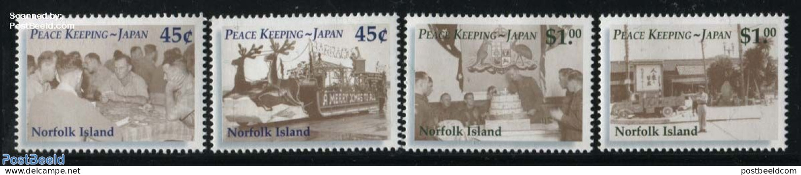 Norfolk Island 2001 Peace Keeping Japan 4v, Mint NH, History - Transport - Various - Militarism - Automobiles - Police - Militaria