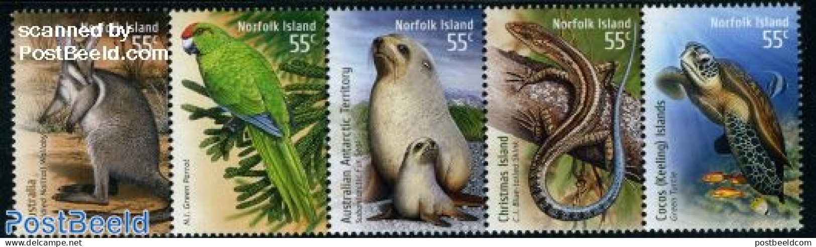 Norfolk Island 2009 Species At Risk 5v [::::], Joint Issue Australia, Mint NH, Nature - Various - Animals (others & Mi.. - Emissions Communes