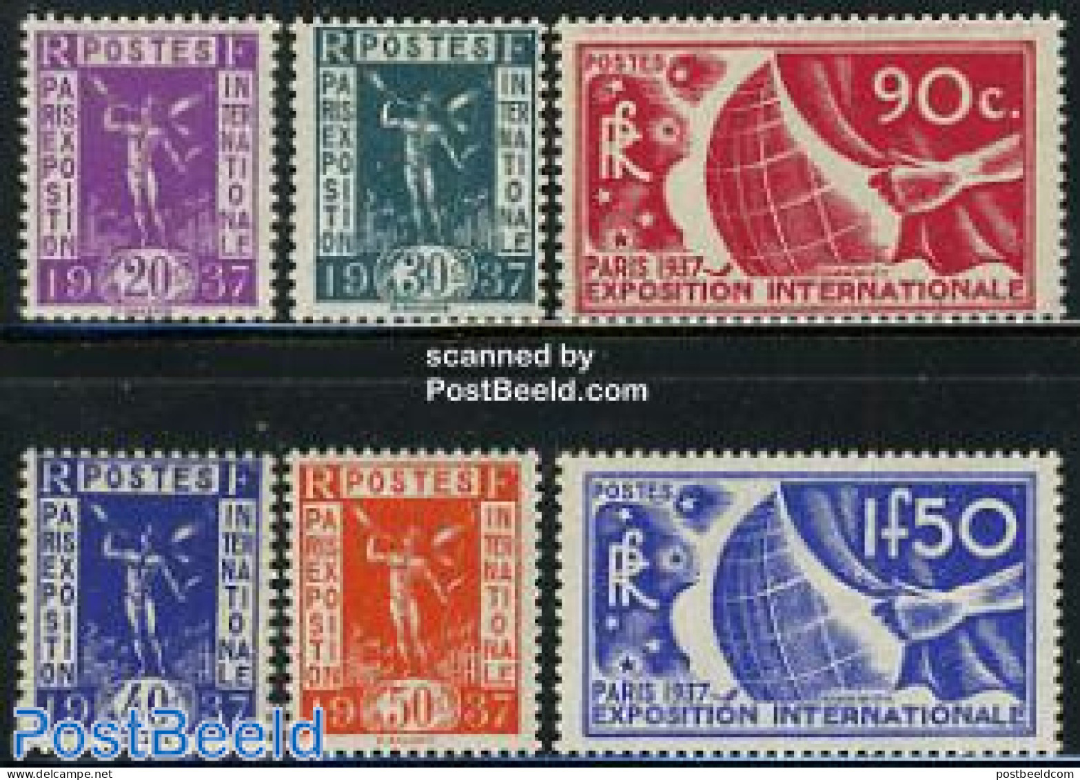 France 1936 Paris World Exposition 6v, Unused (hinged), Various - World Expositions - Unused Stamps
