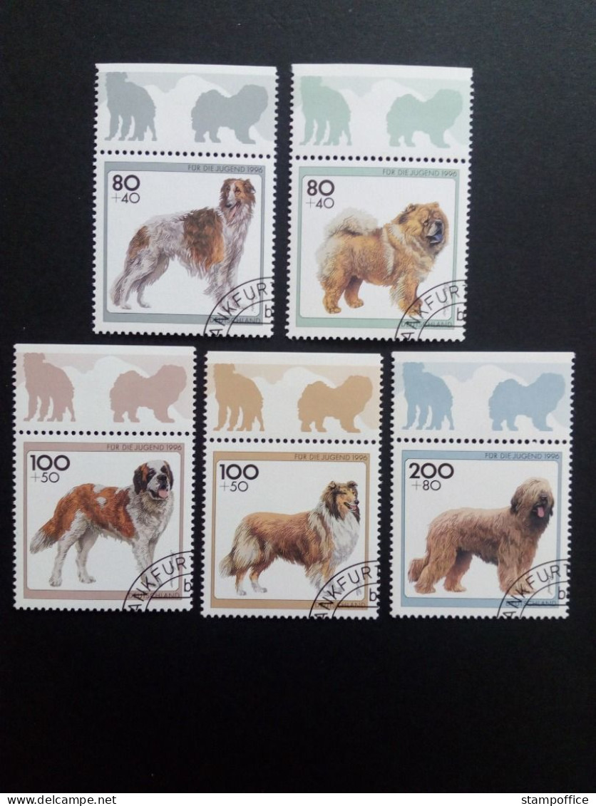 DEUTSCHLAND MI-NR. 1836-1840 GESTEMPELT(USED) HUNDERASSEN 1996 COLLIE BERNHARDINER CHOW-CHOW - Chiens