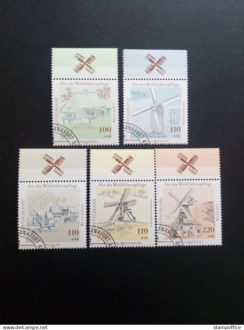 DEUTSCHLAND MI-NR. 1948-1952 GESTEMPELT(USED) OBERRAND WOHLFAHRTSMARKEN 1997 WINDMÜHLEN - Used Stamps