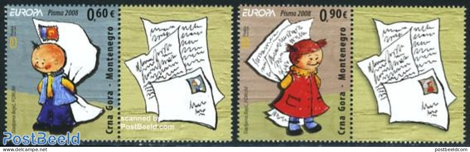 Montenegro 2008 Europa, The Letter 2v+tabs, Mint NH, History - Europa (cept) - Montenegro