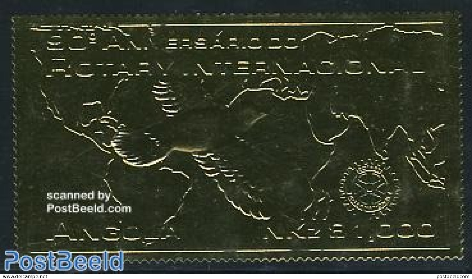 Angola 1995 Rotary Int. 1v Gold, Mint NH, Nature - Various - Birds - Maps - Rotary - Géographie