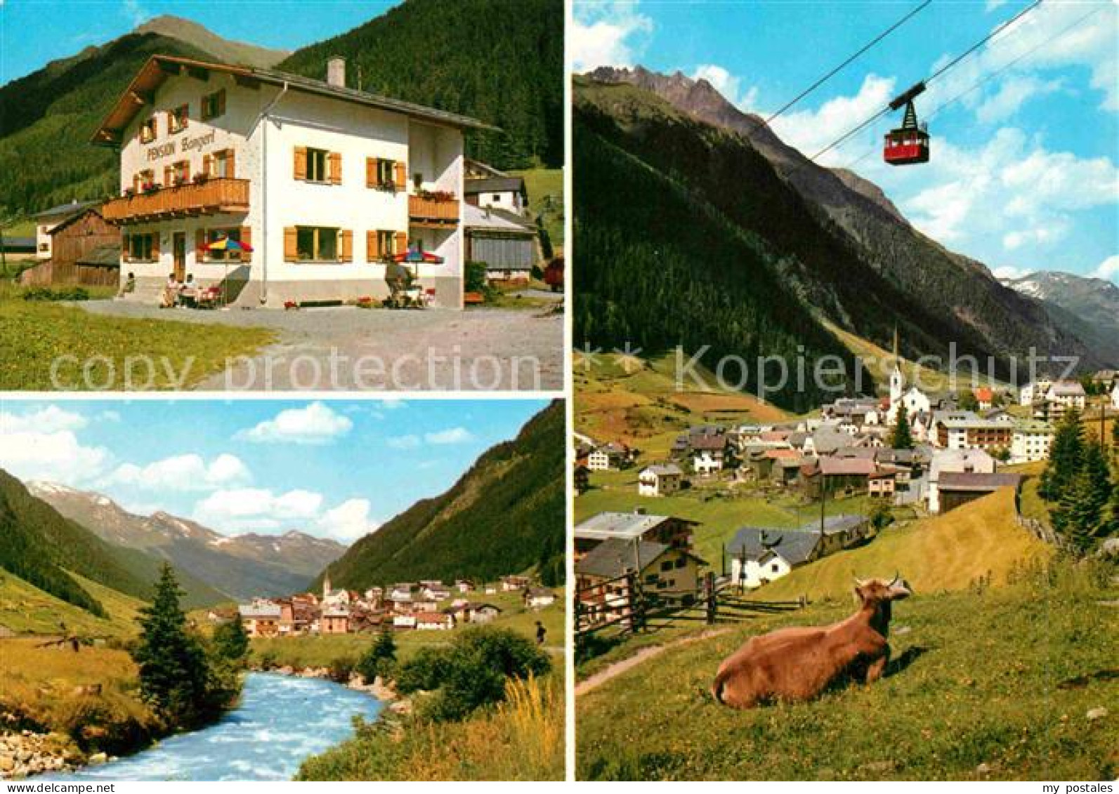 72733984 Ischgl Pension Zangerl Bergbahn Kuh Partie Am Fluss Alpen Ischgl - Andere & Zonder Classificatie
