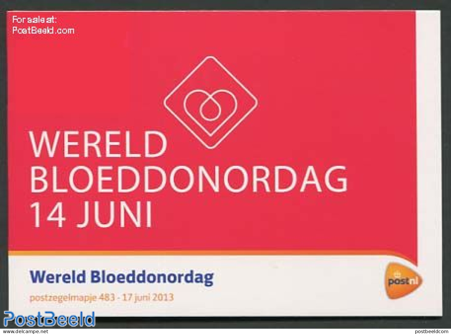 Netherlands 2013 World Blood Donor Day, Presentation Pack 483, Mint NH, Health - Sport - Health - Playing Cards - Ungebraucht