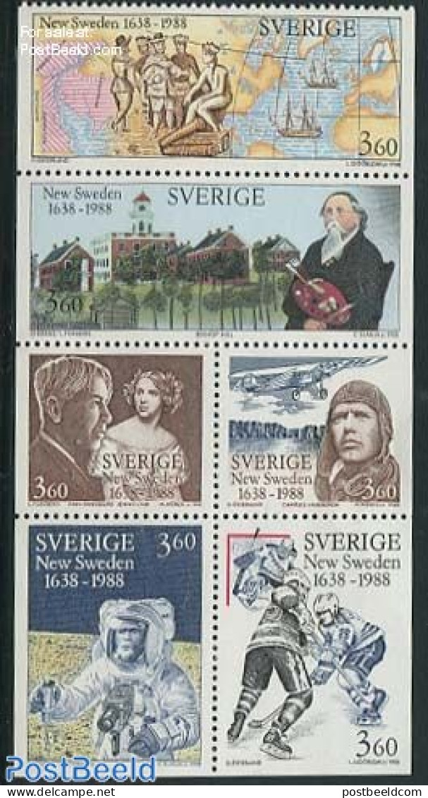 Sweden 1988 New Sweden 6v [::+], Mint NH, Sport - Transport - Various - Ice Hockey - Aircraft & Aviation - Ships And B.. - Ongebruikt