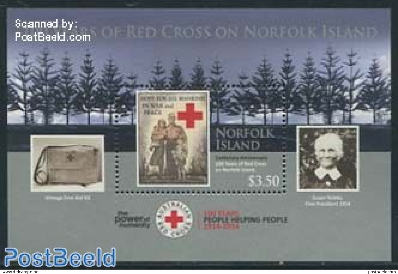 Norfolk Island 2014 Red Cross Centenary S/s, Mint NH, Health - Health - Red Cross - Art - Poster Art - Rode Kruis