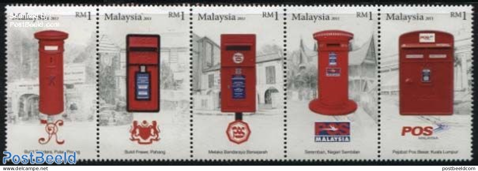 Malaysia 2011 Letter Boxes 5v [::::], Mint NH, Mail Boxes - Post - Poste