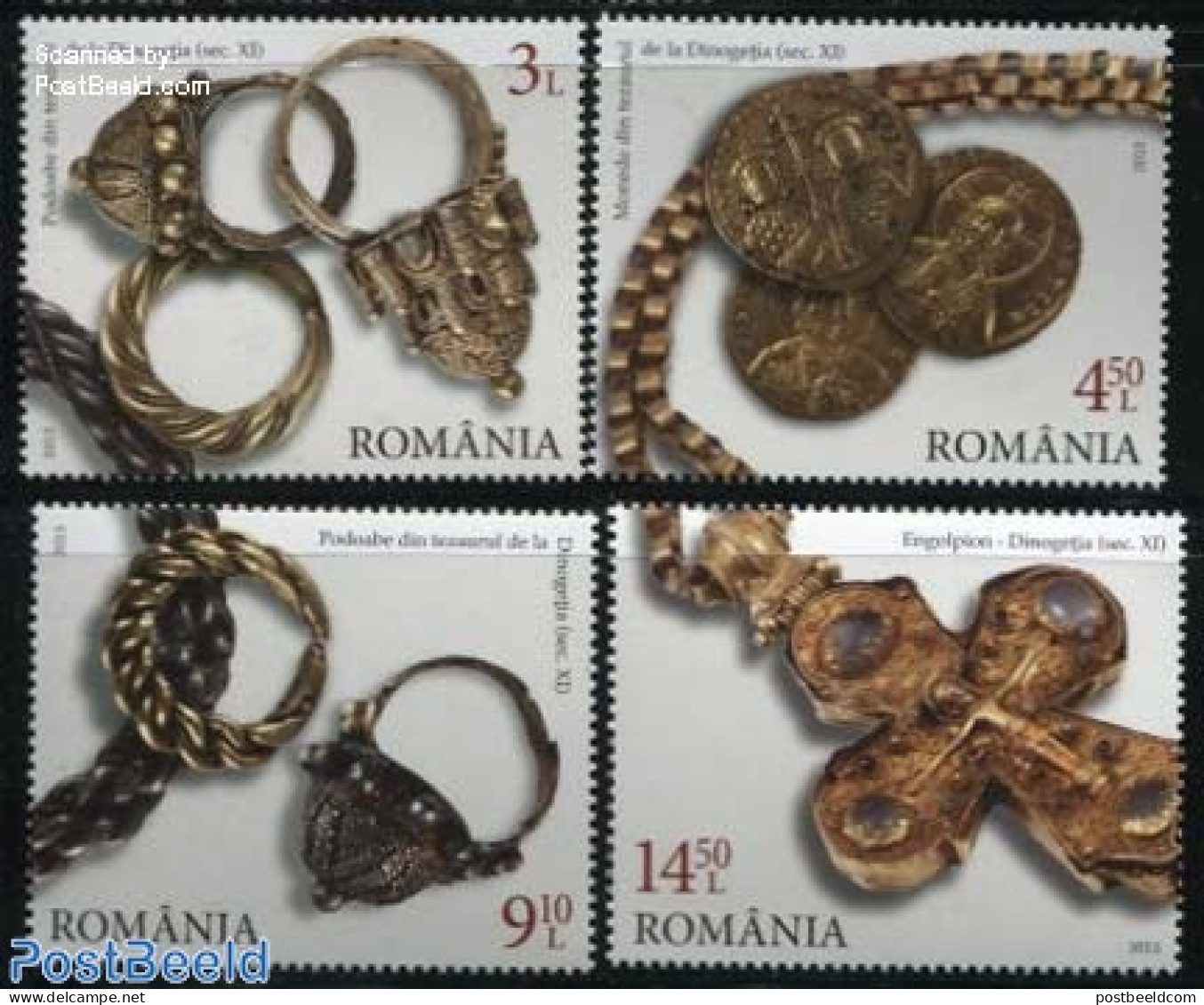 Romania 2015 Antique Jewellery 4v, Mint NH, Art - Art & Antique Objects - Neufs