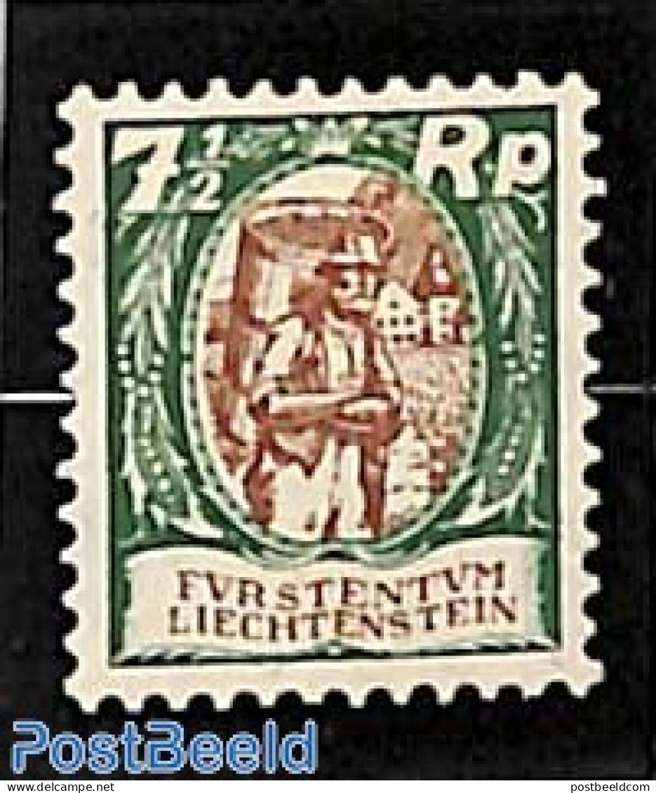 Liechtenstein 1925 7.5Rp, Stamp Out Of Set, Mint NH, Nature - Wine & Winery - Unused Stamps