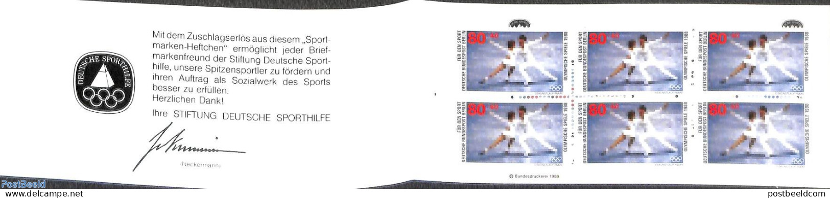 Germany, Berlin 1988 Sport Booklet, Mint NH, Sport - Skating - Sport (other And Mixed) - Stamp Booklets - Neufs